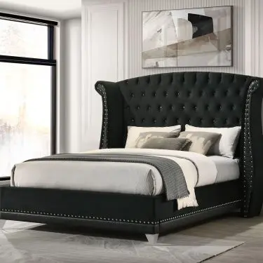 Barzini Wingback Bed Black