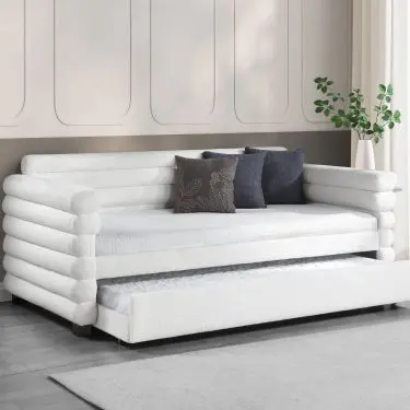 Patricia Bouclé Daybed with Trundle