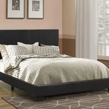 Dorian Upholstered Bed Black and Grey