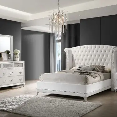 Barzini Upholstered Bedroom Set White