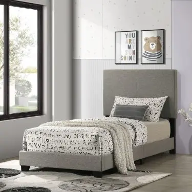 Dorian Fabric Bed Taupe and Cream