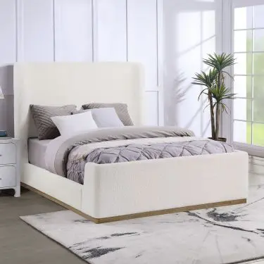Nala Bouclé Platform Bed Cream