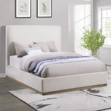 Knox Bouclé Platform Bed Cream