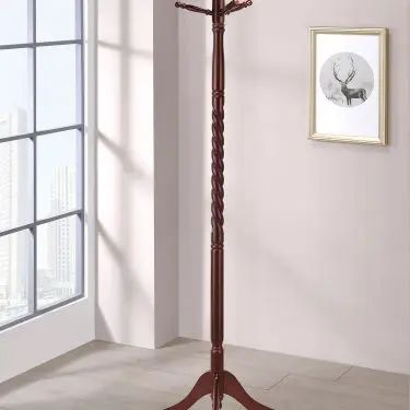 Riona 6 Hook Freestanding Coat Rack Hat Hanger Merlot