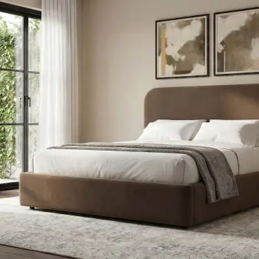 Anders Storage Lift Platform Bed Chocolate