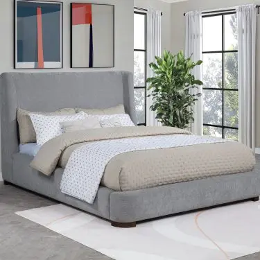 Rennes Wingback Platform Bed Grey