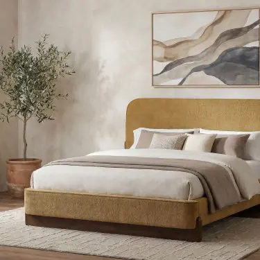 Baldacci Platform Bed Curry and Walnut