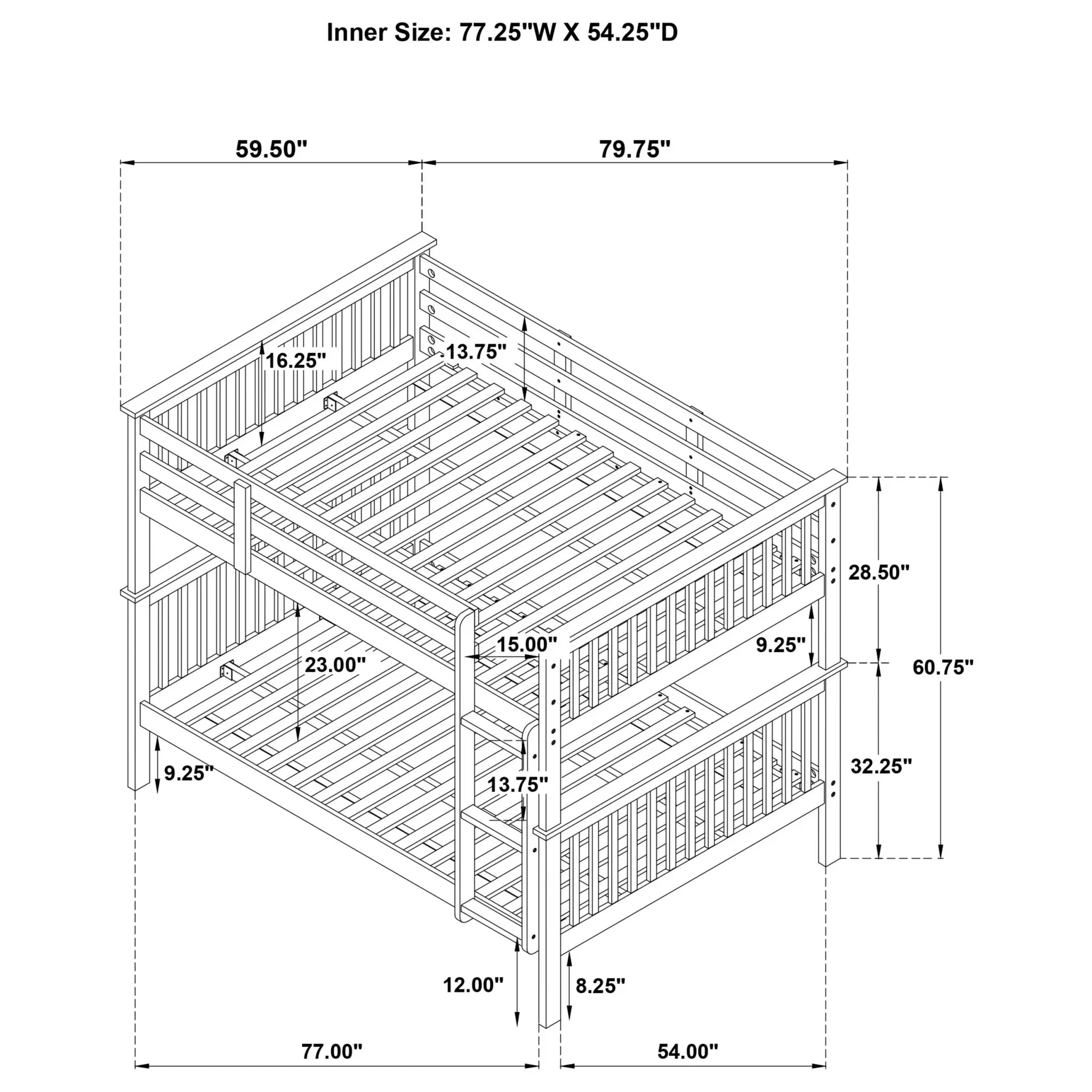 Chapman Bunk Bed Full over Full Black - Image 4