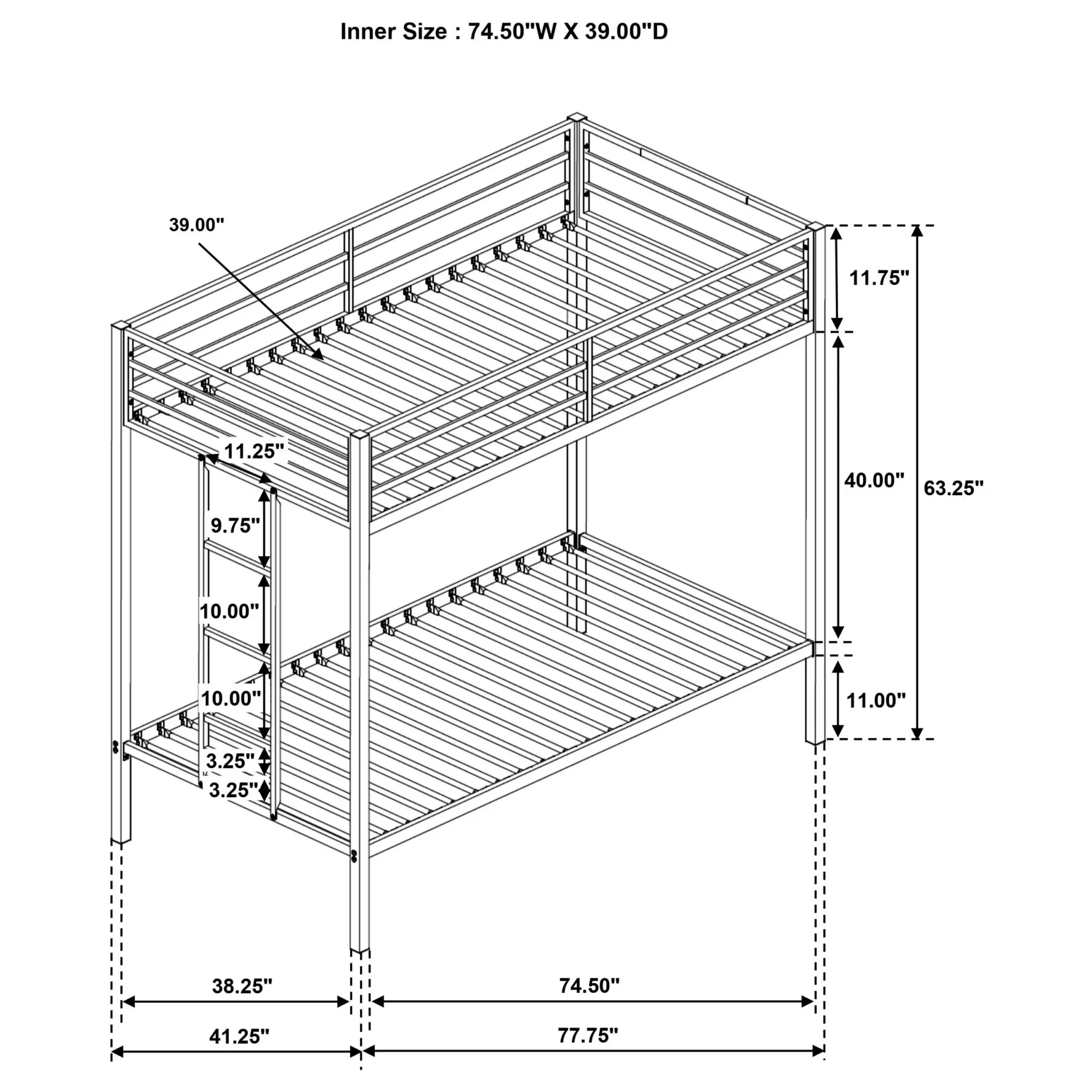 Alevera Steel Bunk Bed - Image 7