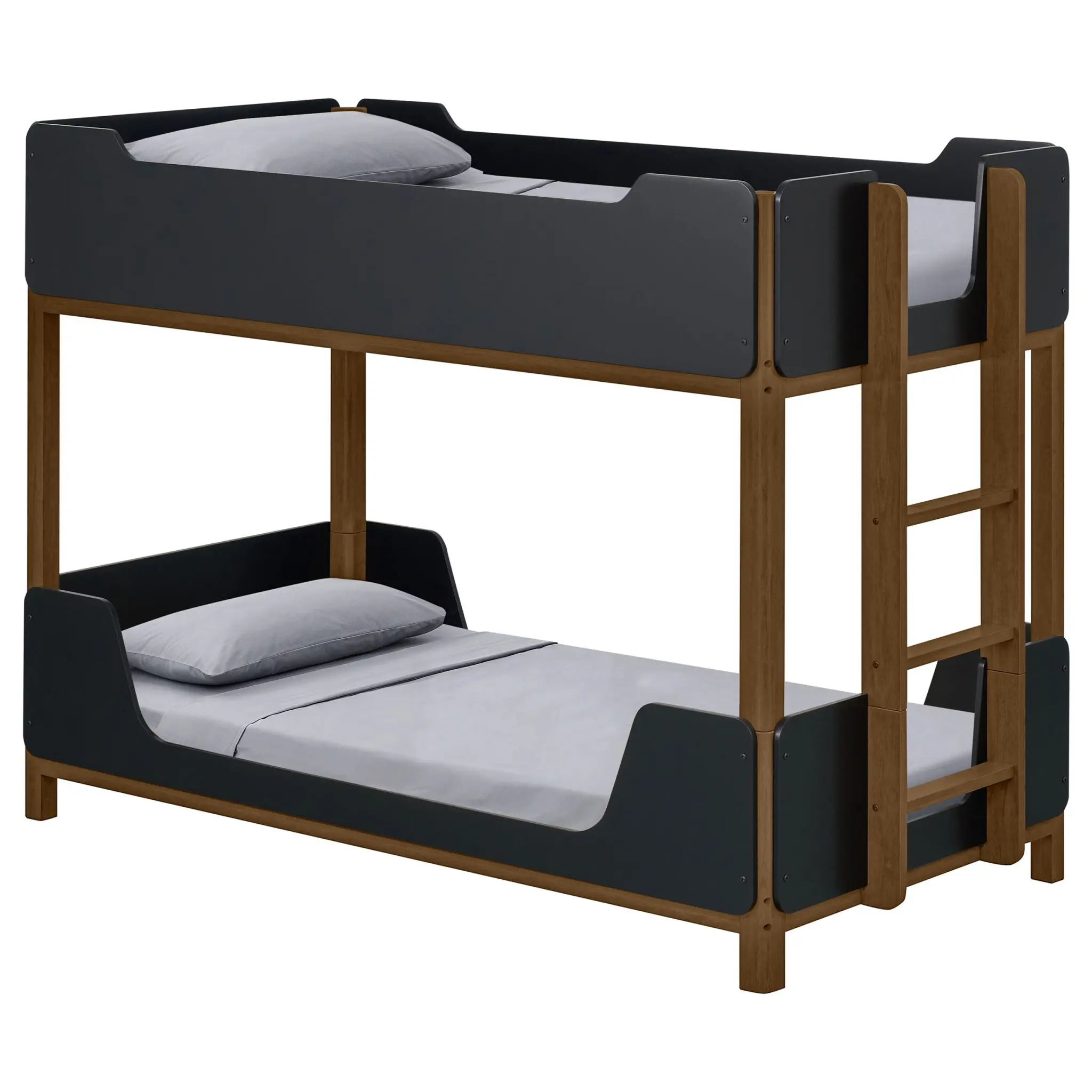 Morris Bunk Bed Twin over Twin Walnut and Black - Image 3