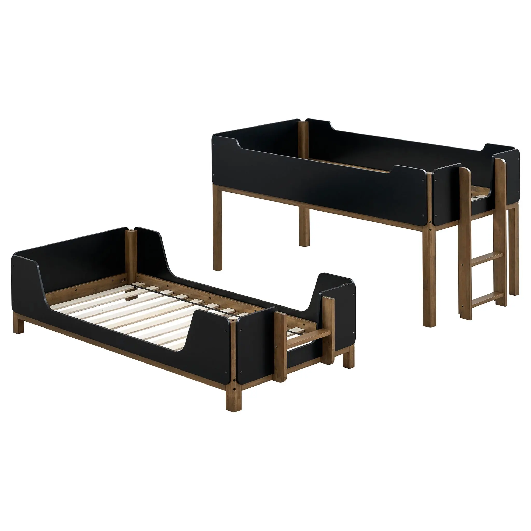 Morris Bunk Bed Twin over Twin Walnut and Black - Image 7