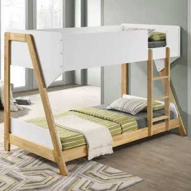Wyatt Bunk Bed Twin over Twin White and Natural
