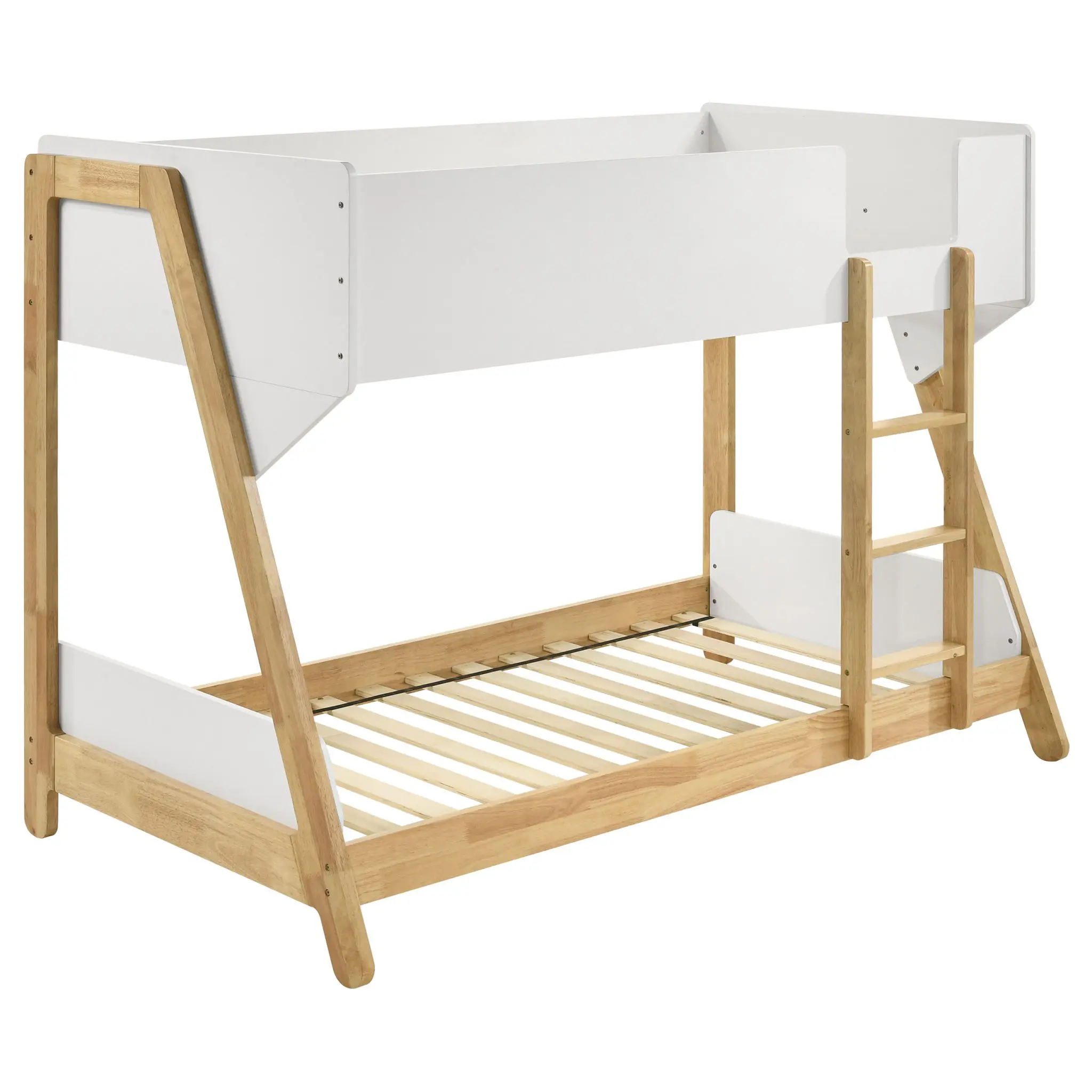 Wyatt Bunk Bed Twin over Twin White and Natural - Image 2