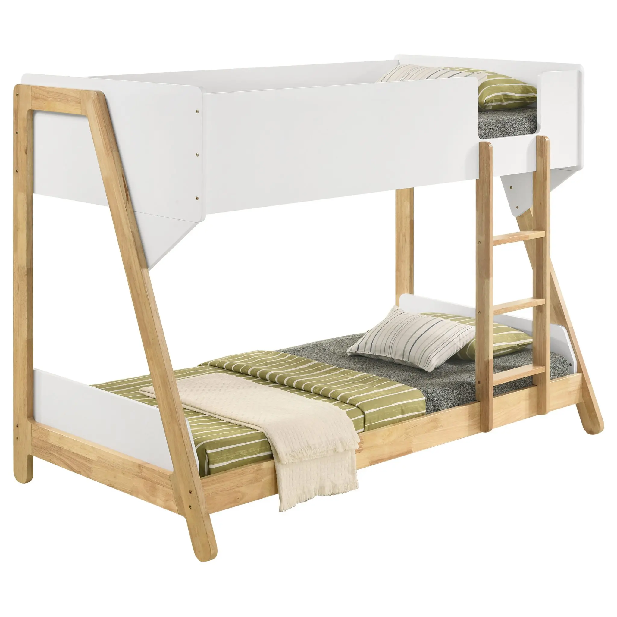 Wyatt Bunk Bed Twin over Twin White and Natural - Image 3