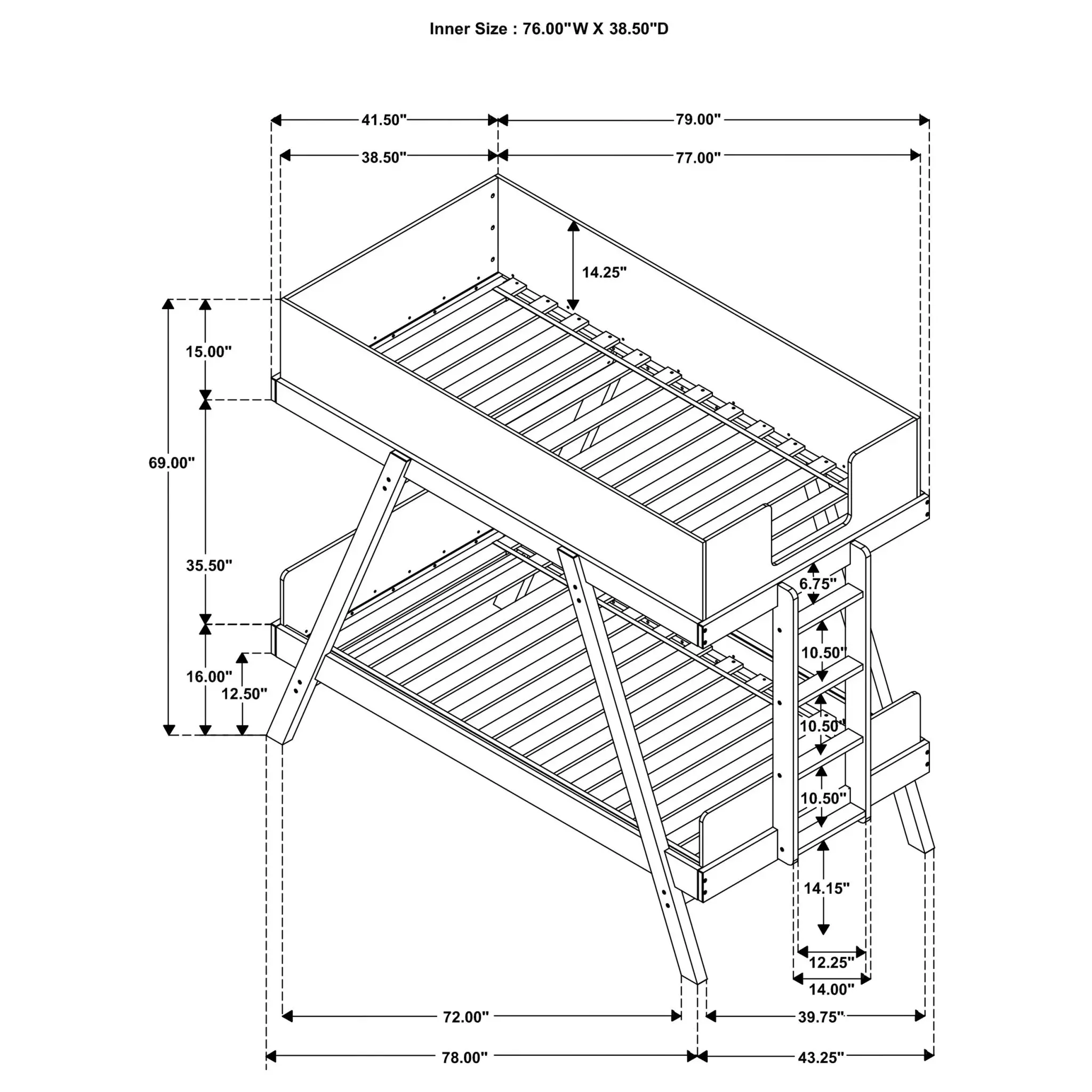 Frankie Bunk Bed Twin over Twin - Image 8