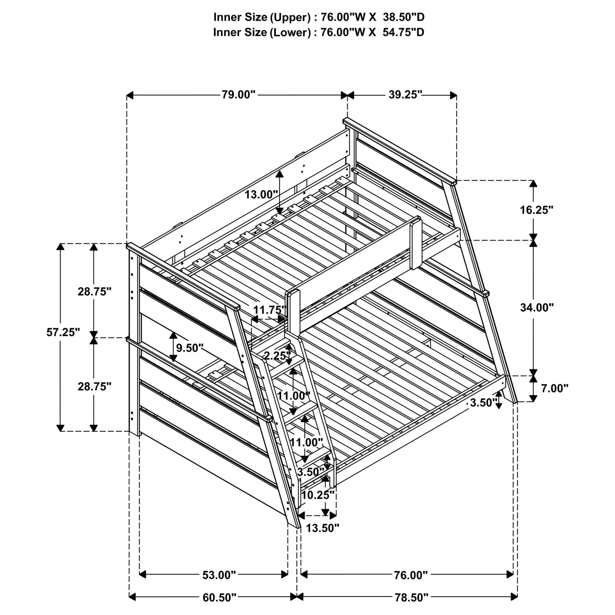 Holden Bunk Bed Twin over Full White - Image 12