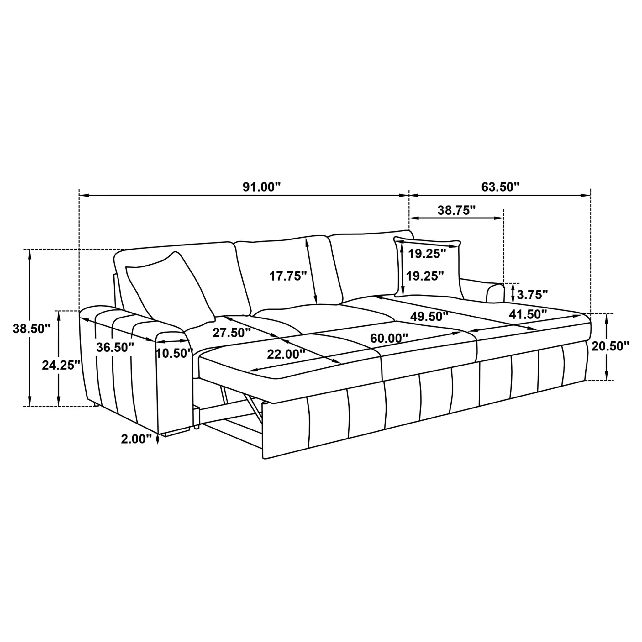 Pastrana Sleeper Sectional - Image 15