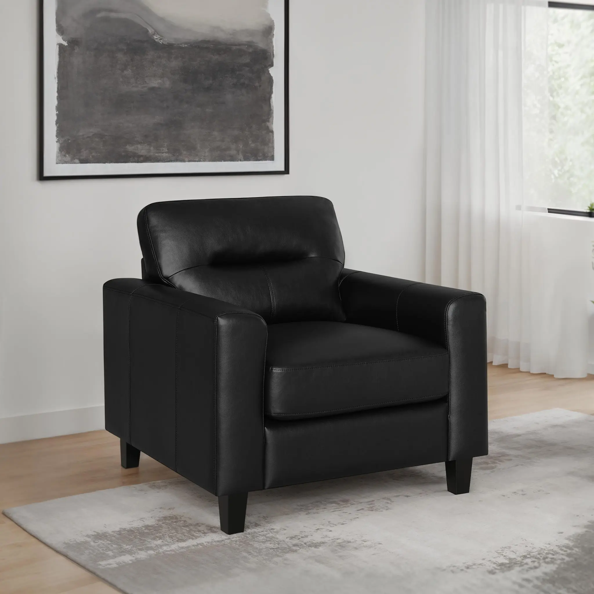 Scotland Track Arm Accent Chair Black