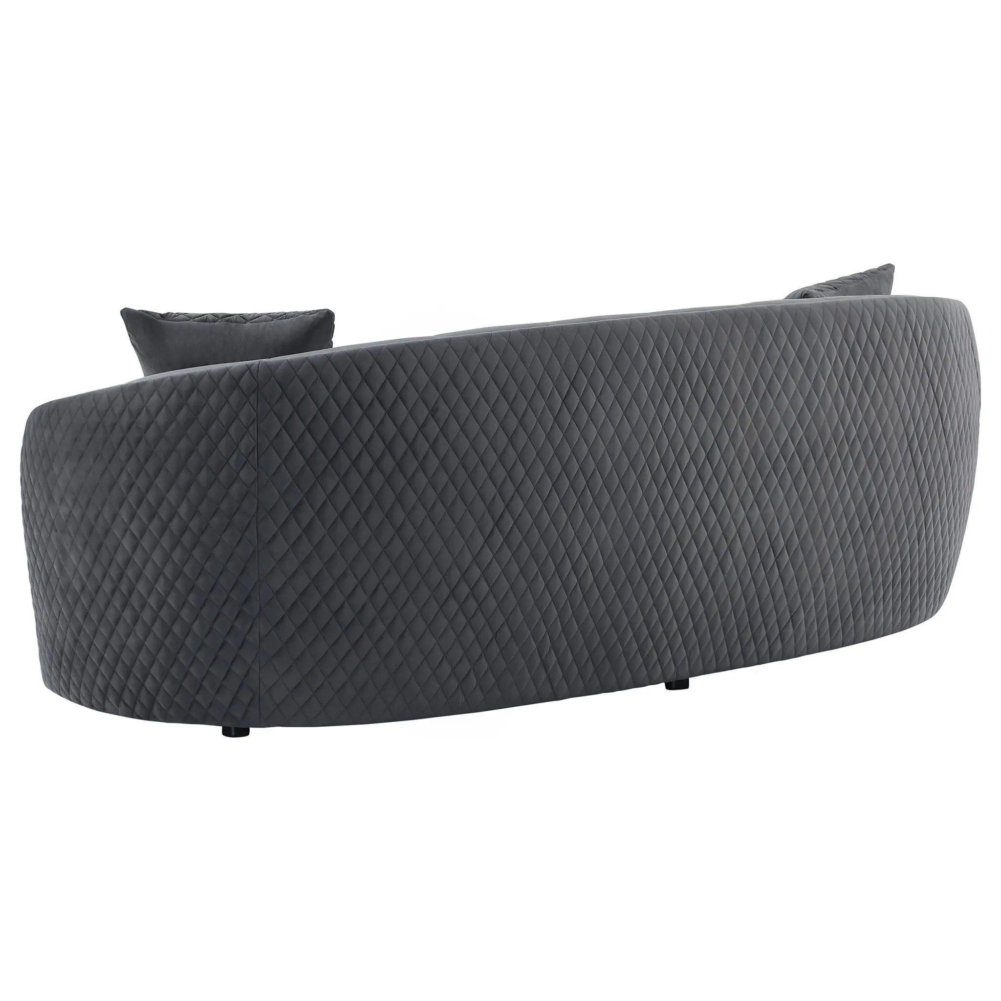 Brookside Velvet Curved Sofa Dark Grey - Image 6