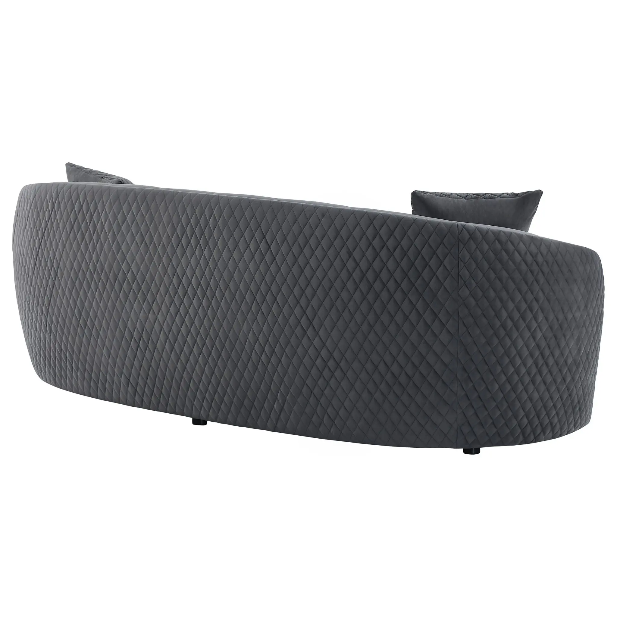 Brookside Velvet Curved Sofa Dark Grey - Image 7