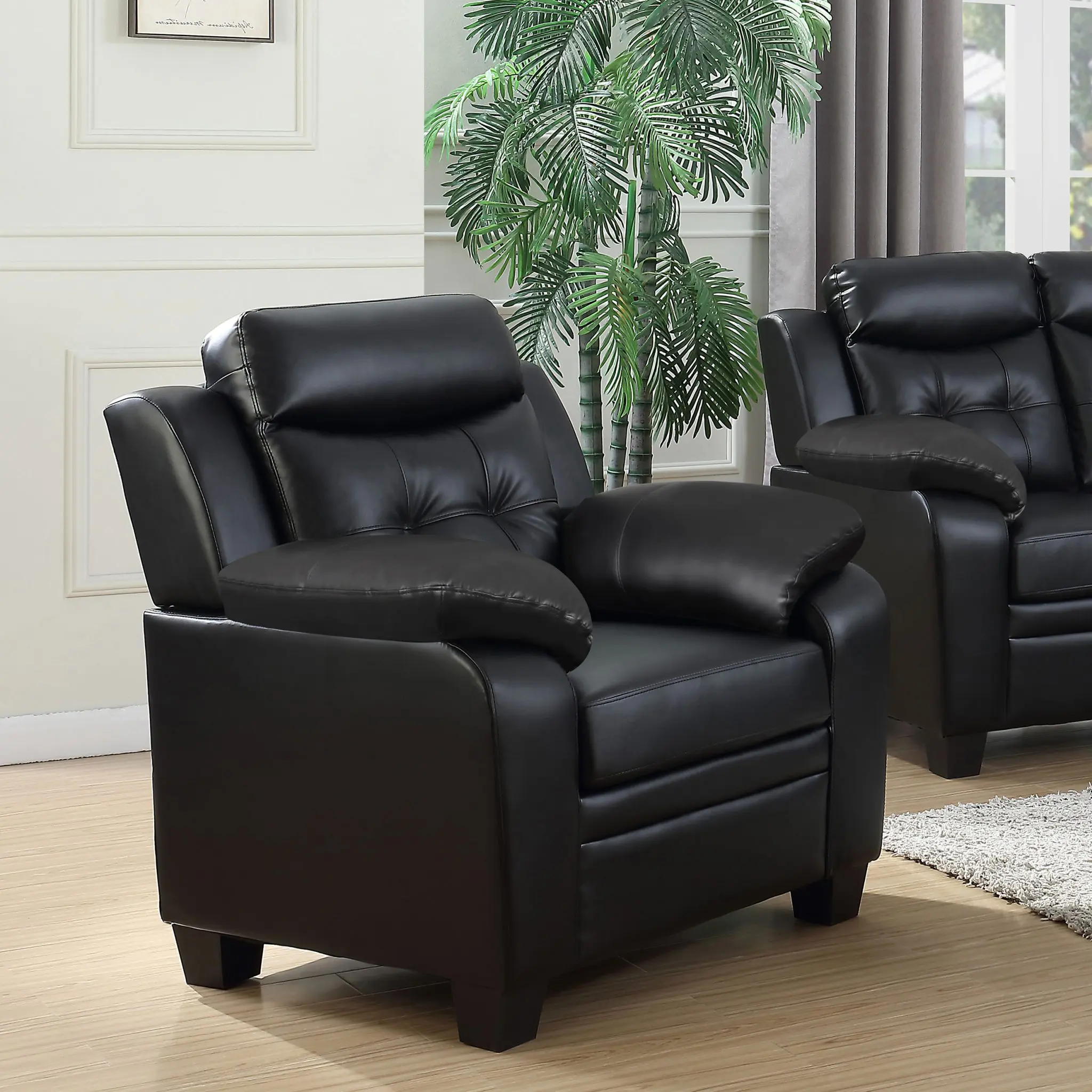 Finley Tufted Accent Chair Black