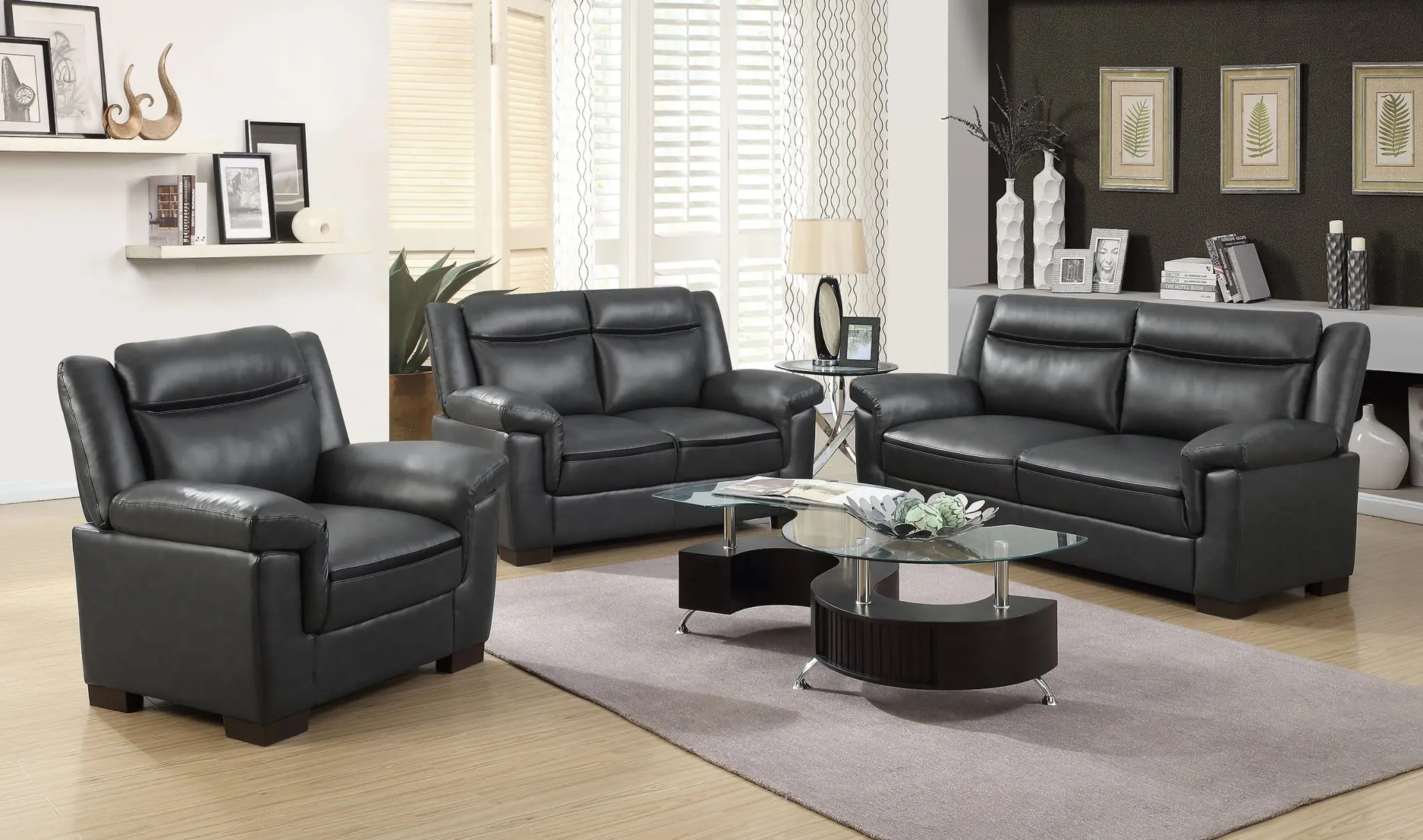 Arabella Padded Arm Loveseat Grey - Image 7