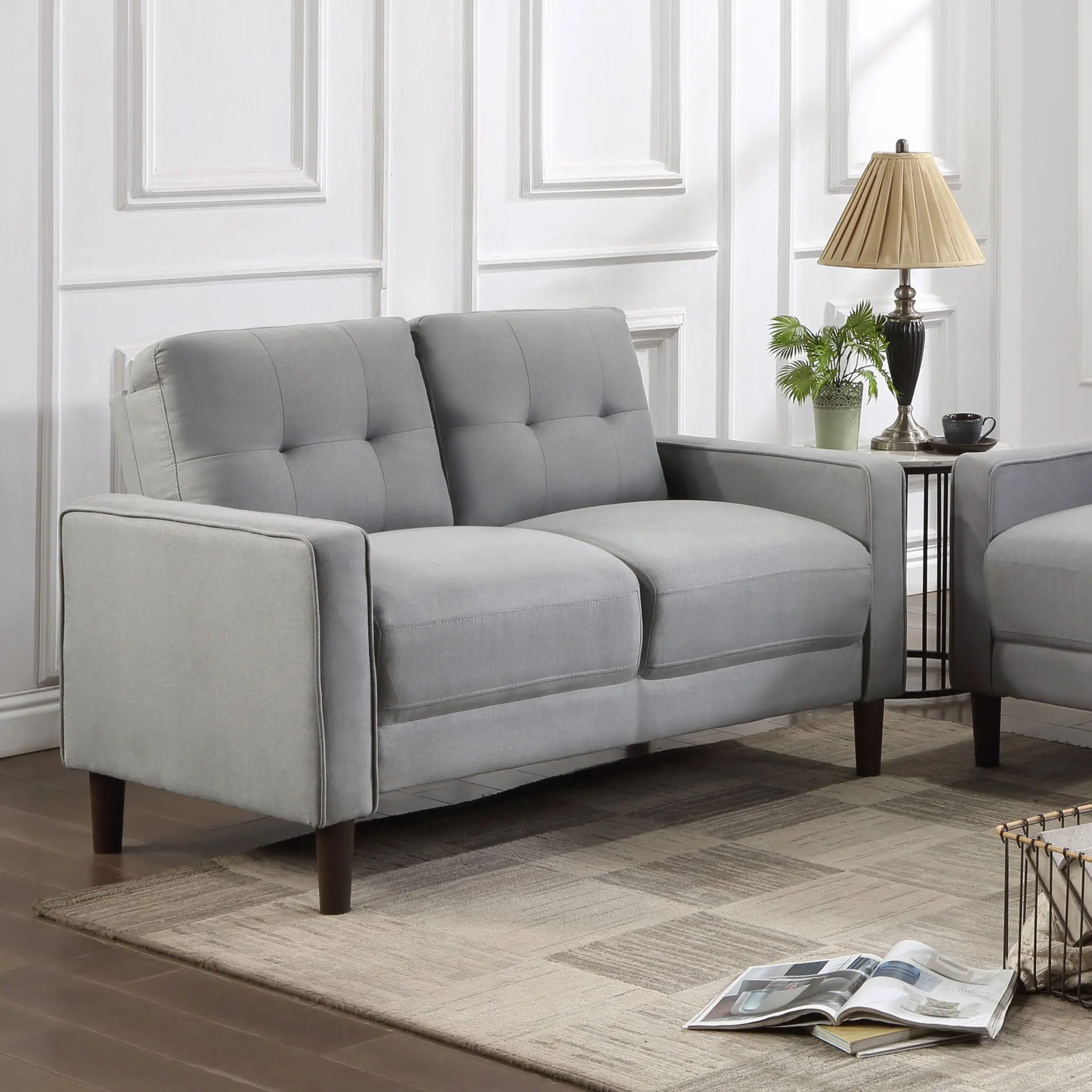 Bowen Track Arm Loveseat Grey