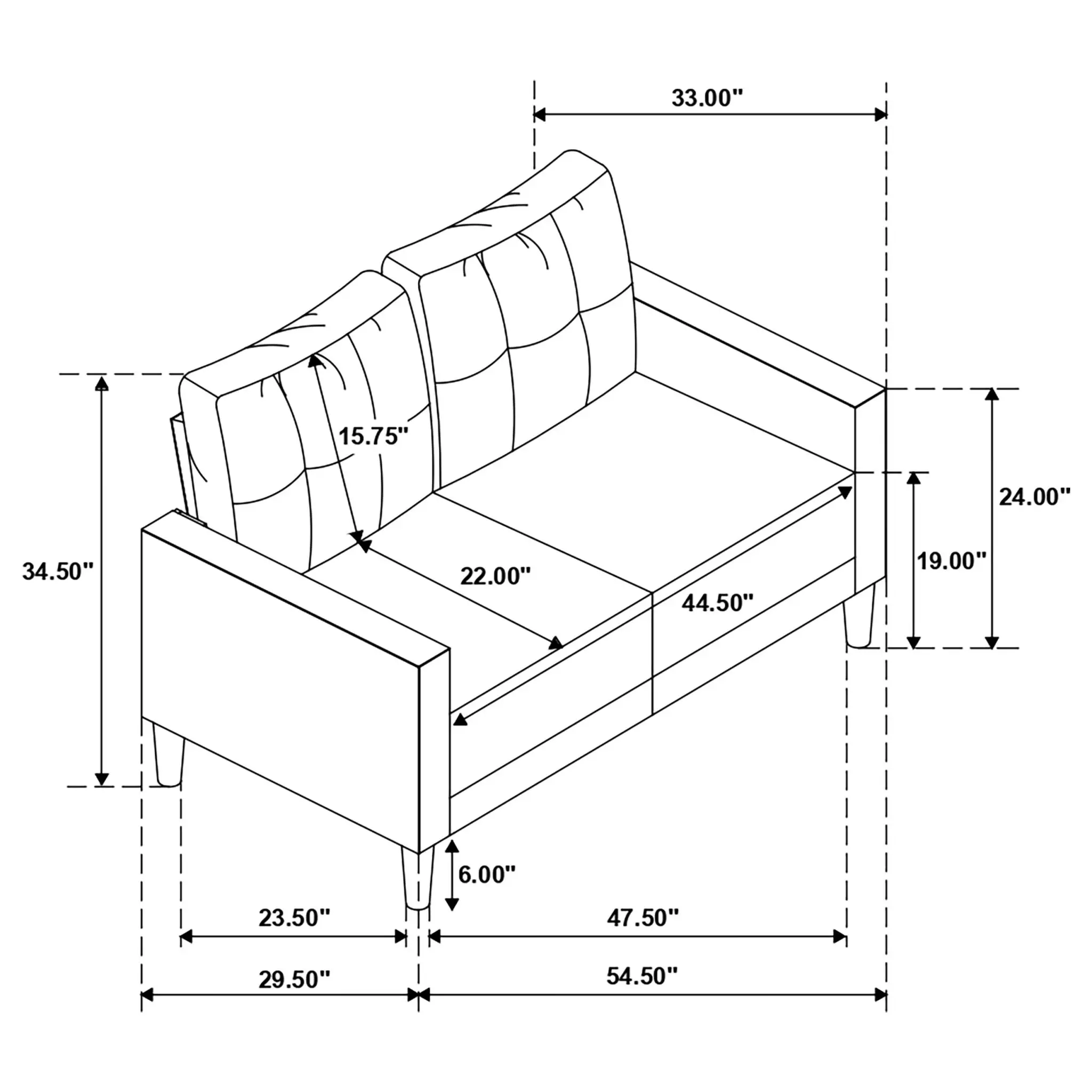 Bowen Track Arm Loveseat Grey - Image 11