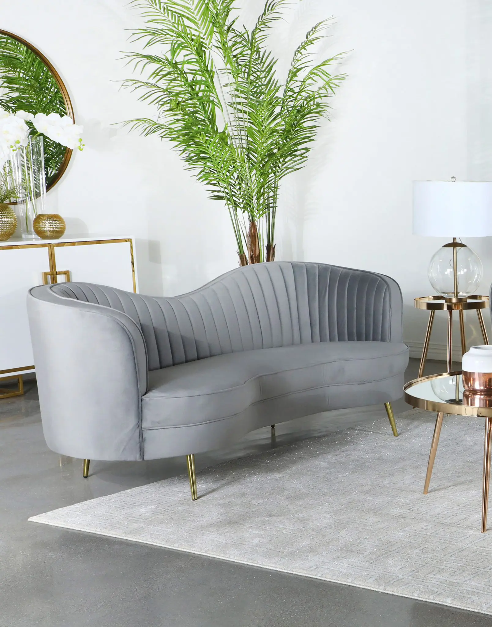 Sophia Mid-Century Sofa Grey