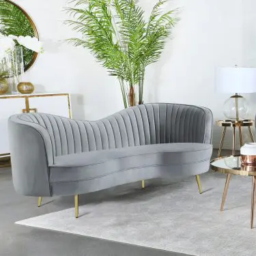 Sophia Channel Tufted Loveseat Grey