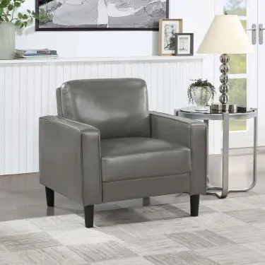 Ruth Faux Leather Track Arm Chair