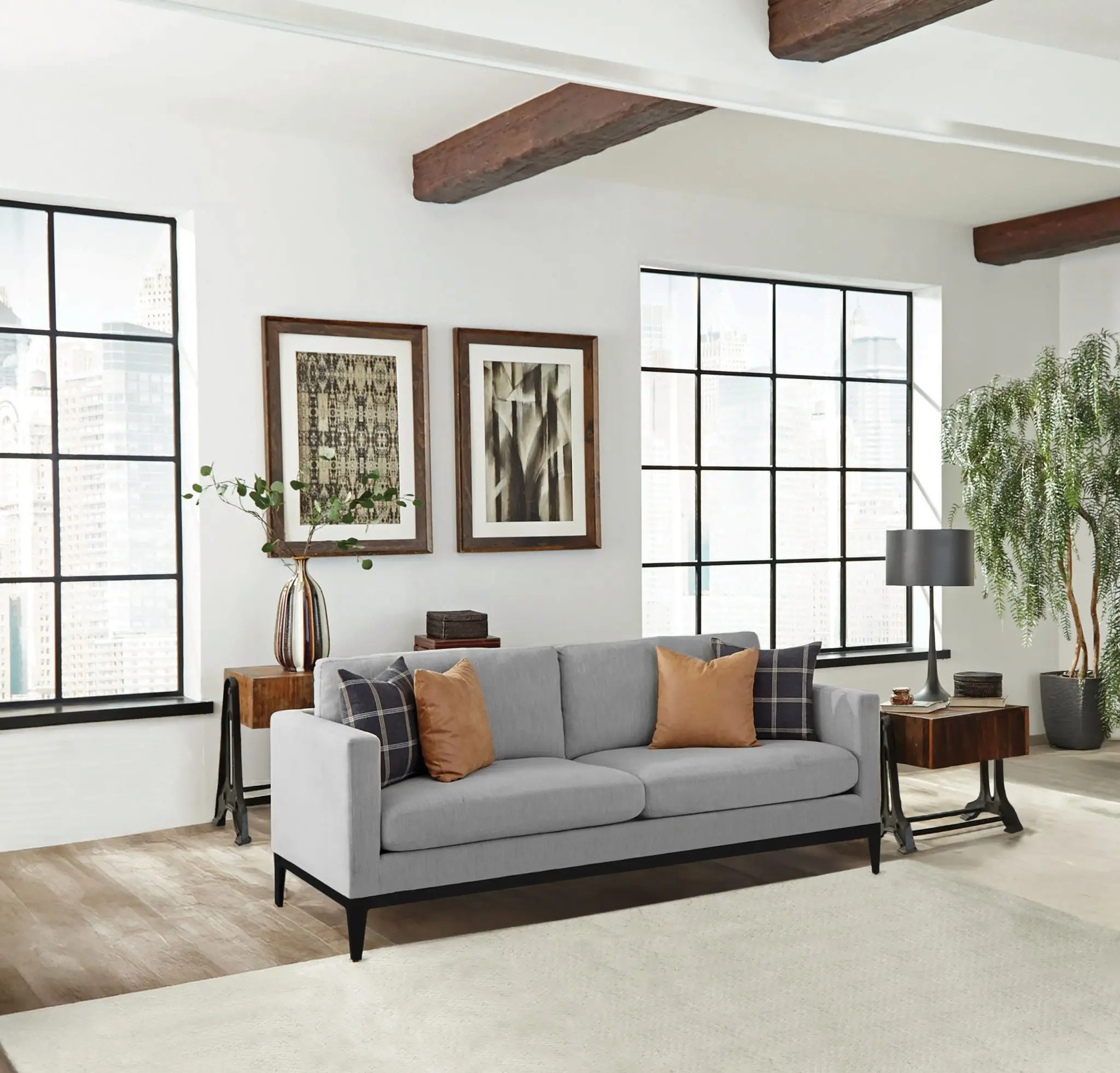 Apperson Track Arm Sofa Light Grey