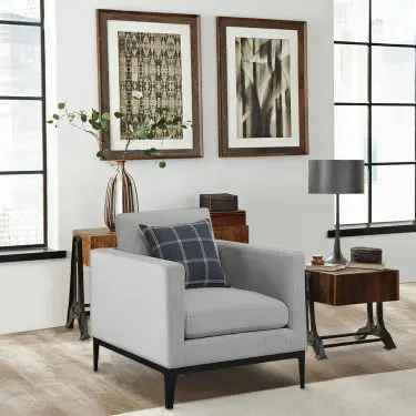 Apperson Track Arm Accent Chair Light Grey