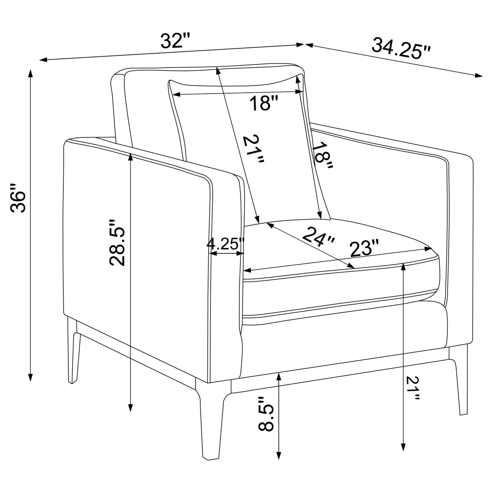 Apperson Track Arm Accent Chair Light Grey - Image 11