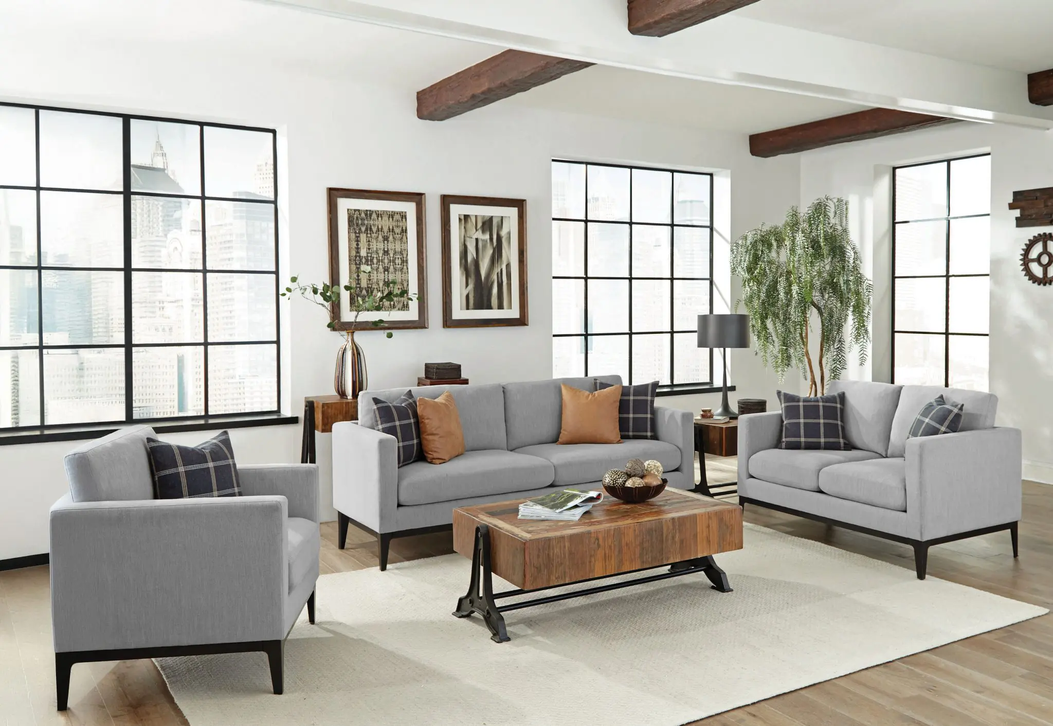Apperson Track Arm Accent Chair Light Grey - Image 12