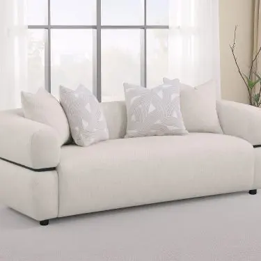 Jeanette Round Track Arm Sofa Beige