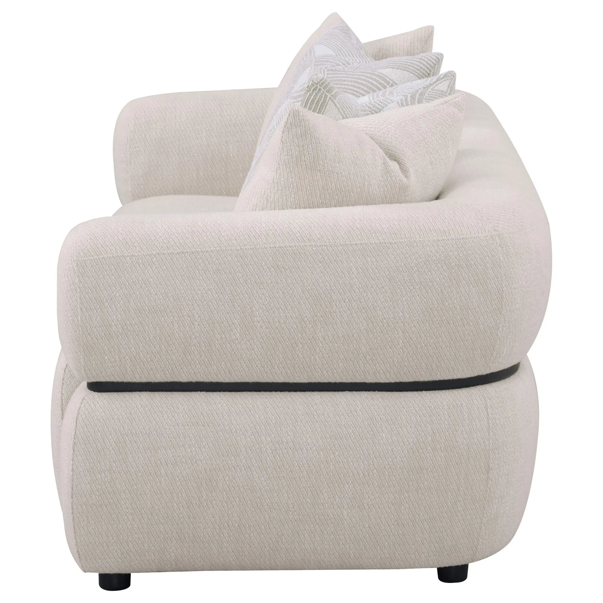 Jeanette Round Track Arm Sofa Beige - Image 5