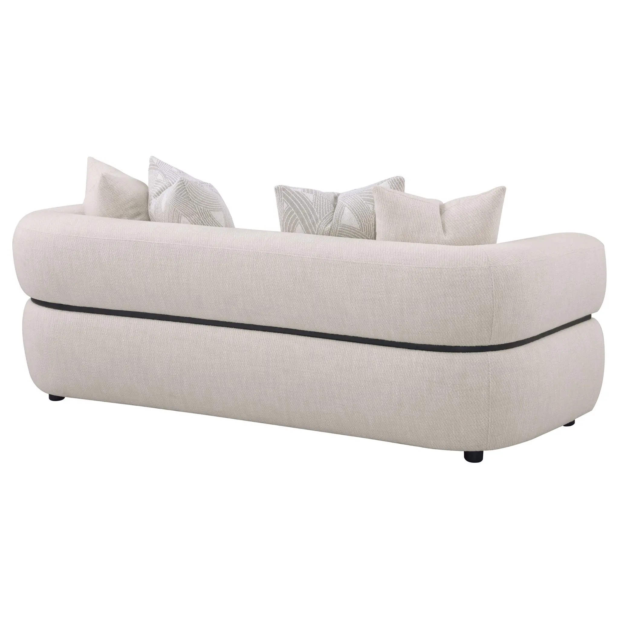 Jeanette Round Track Arm Sofa Beige - Image 7