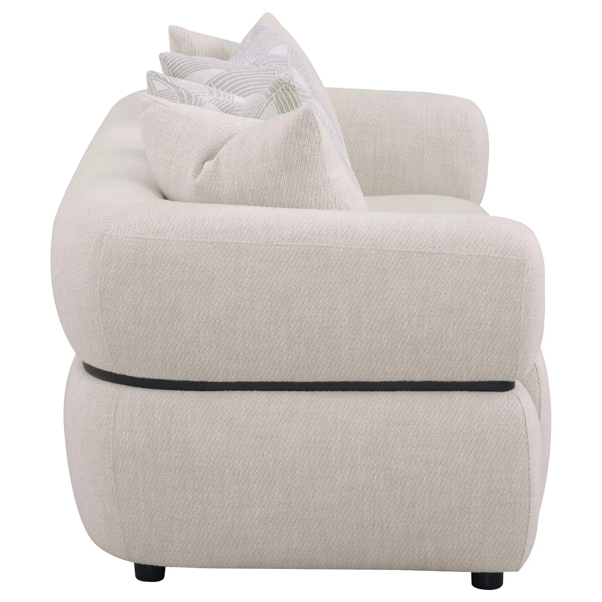 Jeanette Round Track Arm Sofa Beige - Image 8