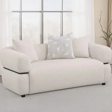 Jeanette Round Arm Loveseat Beige