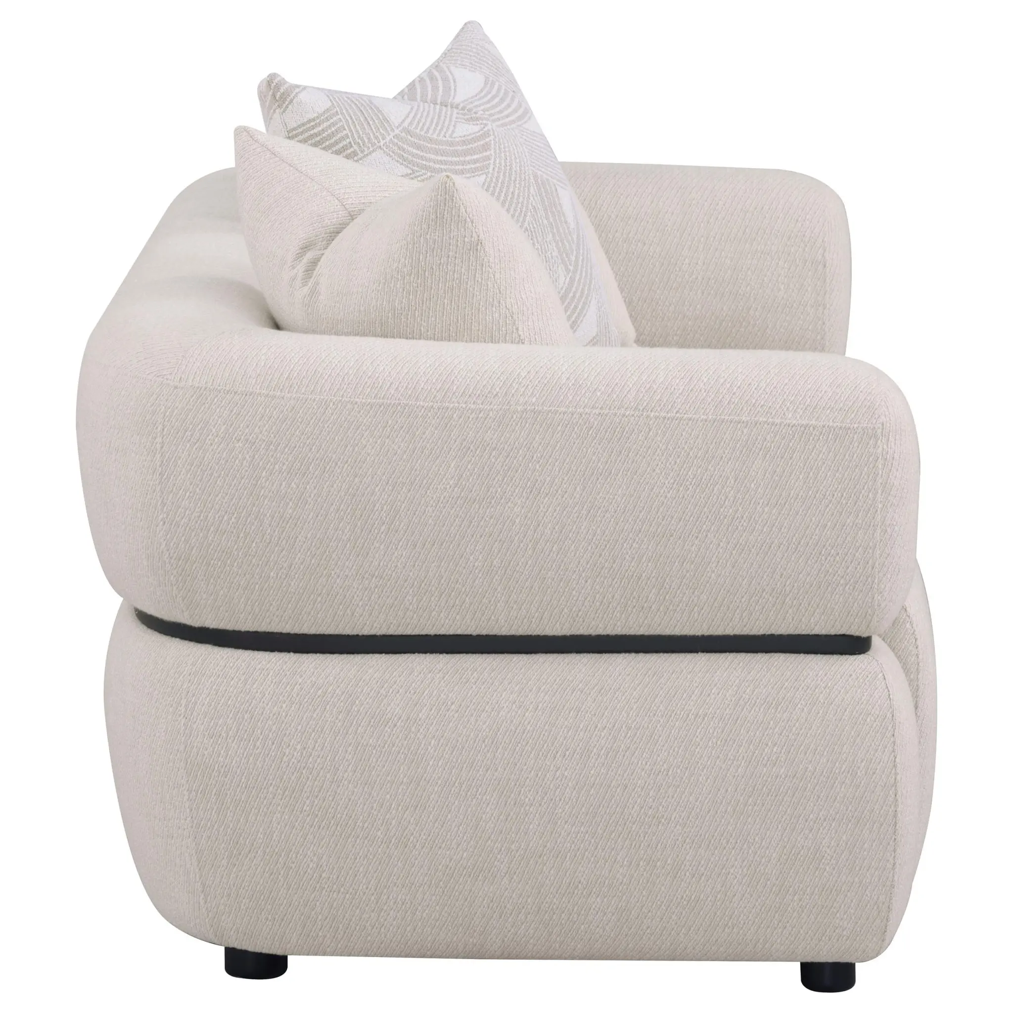 Jeanette Round Track Arm Sofa Set Beige - Image 5