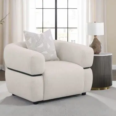 Jeanette Rolled Arm Accent Chair Cream