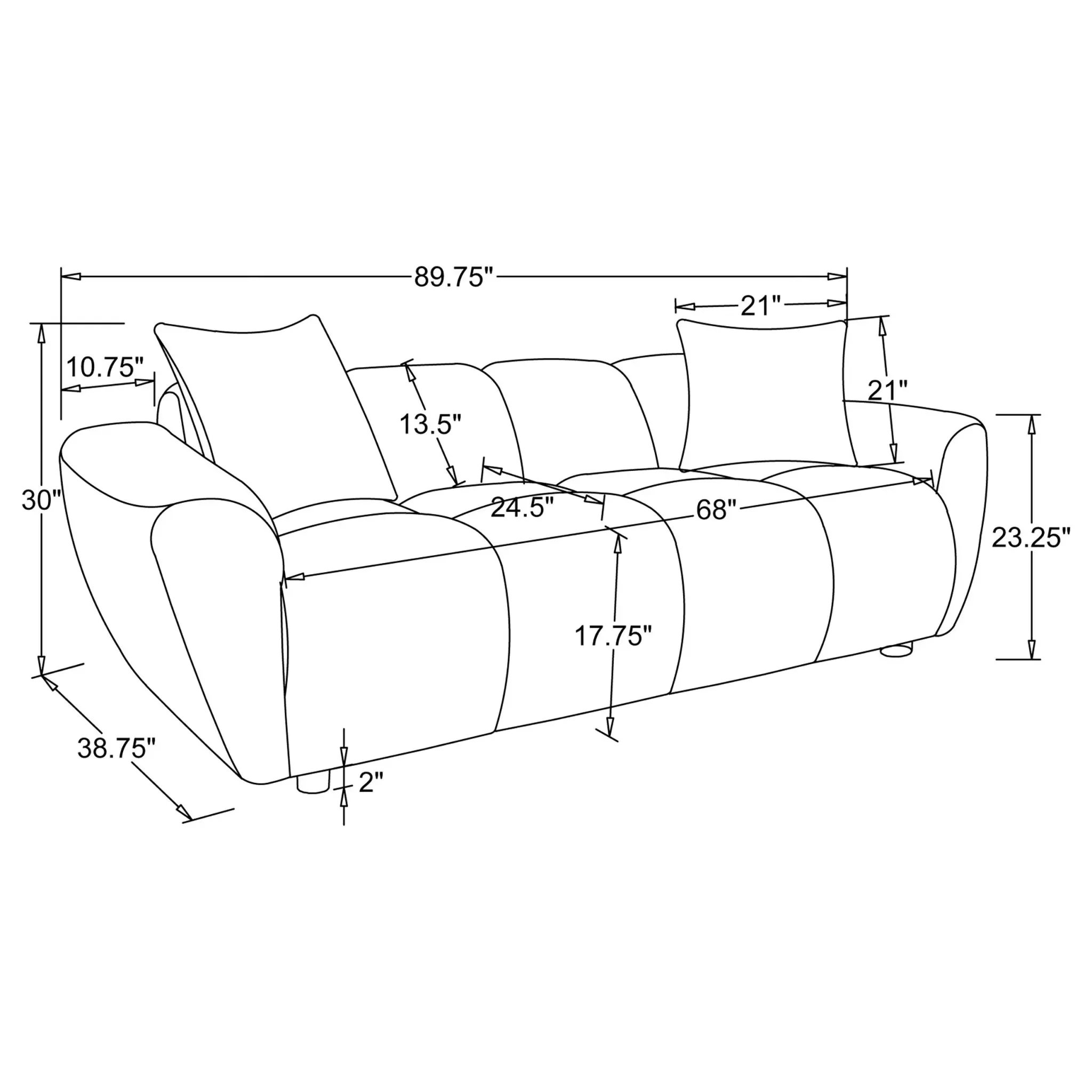 Destino Splayed Arm Sofa Greige - Image 10