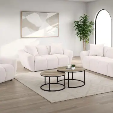 Destino Splayed Arm Sofa Set Greige