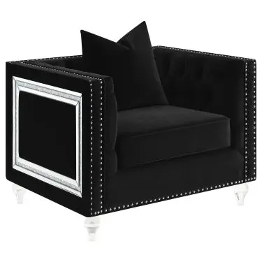Delilah Tuxedo Accent Chair Black