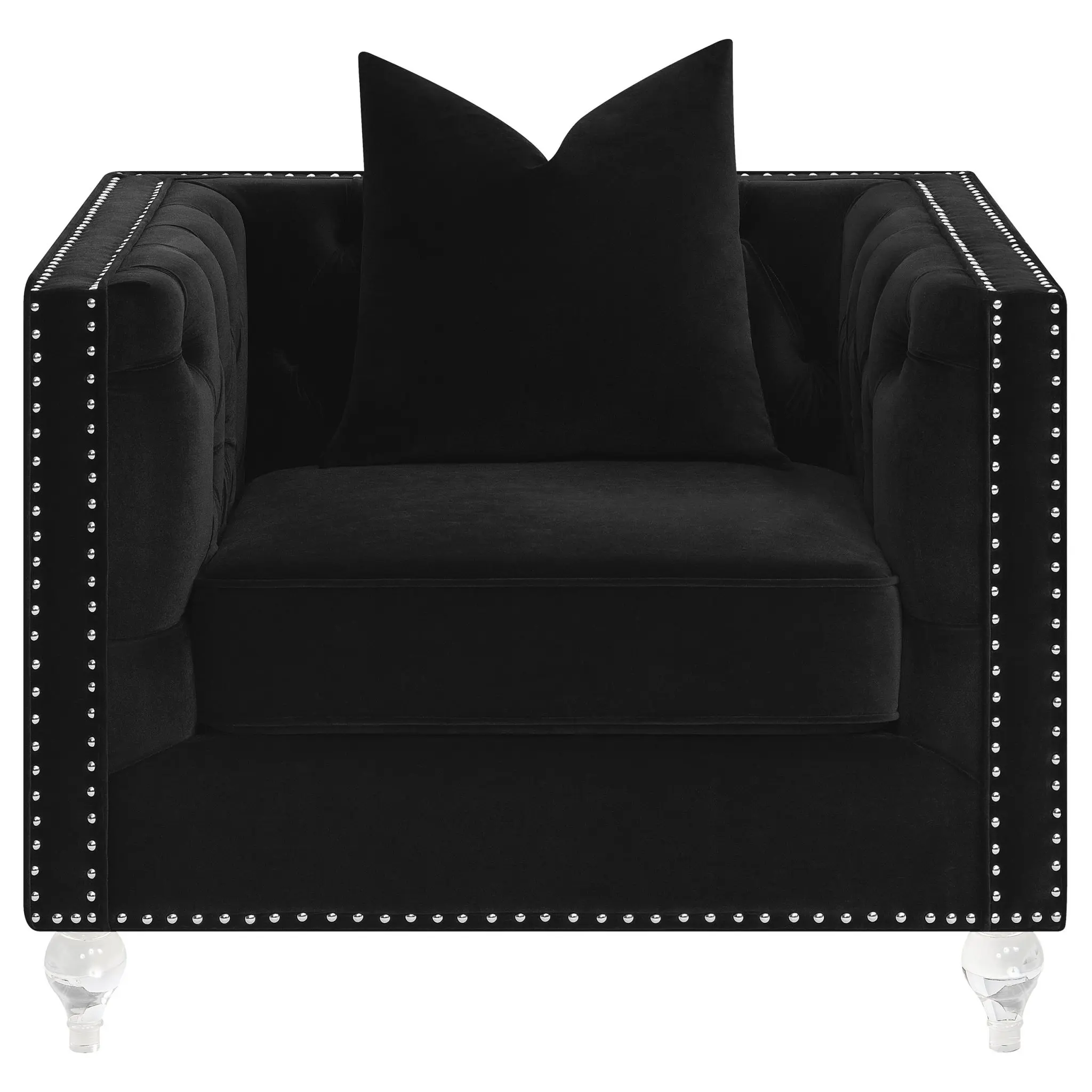 Delilah Tuxedo Accent Chair Black - Image 2