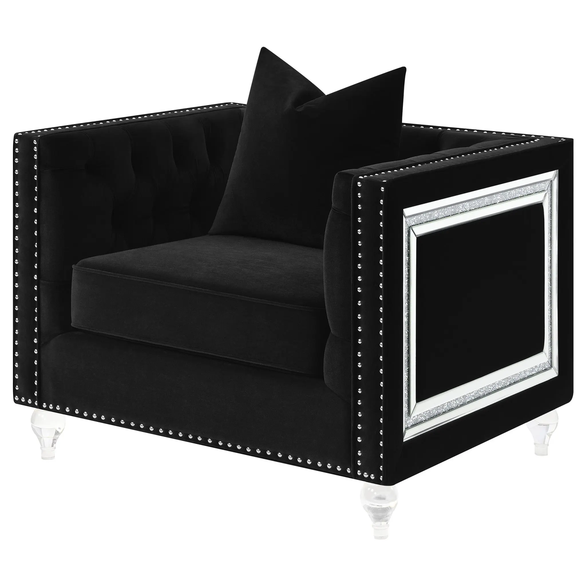Delilah Tuxedo Accent Chair Black - Image 3