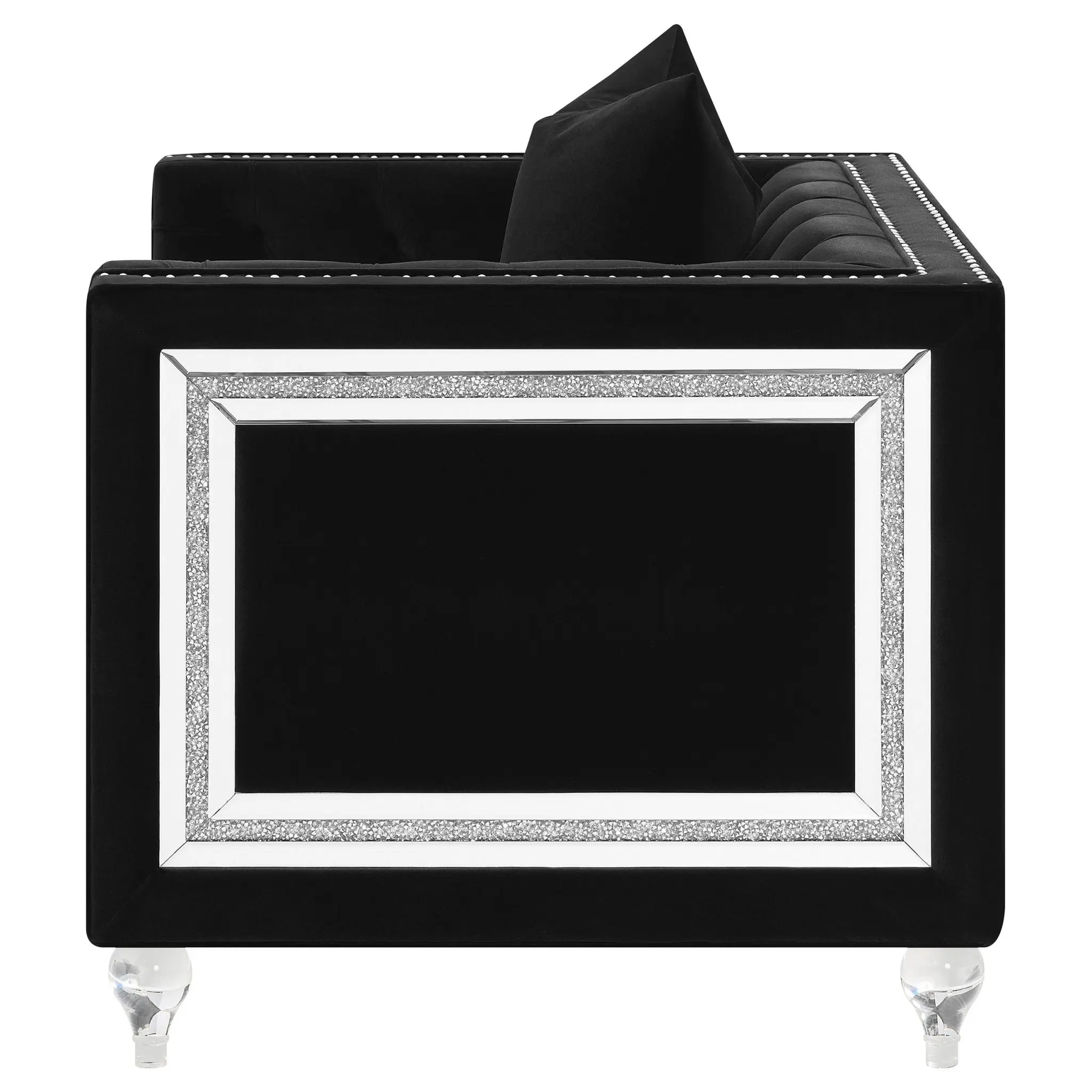 Delilah Tuxedo Accent Chair Black - Image 4