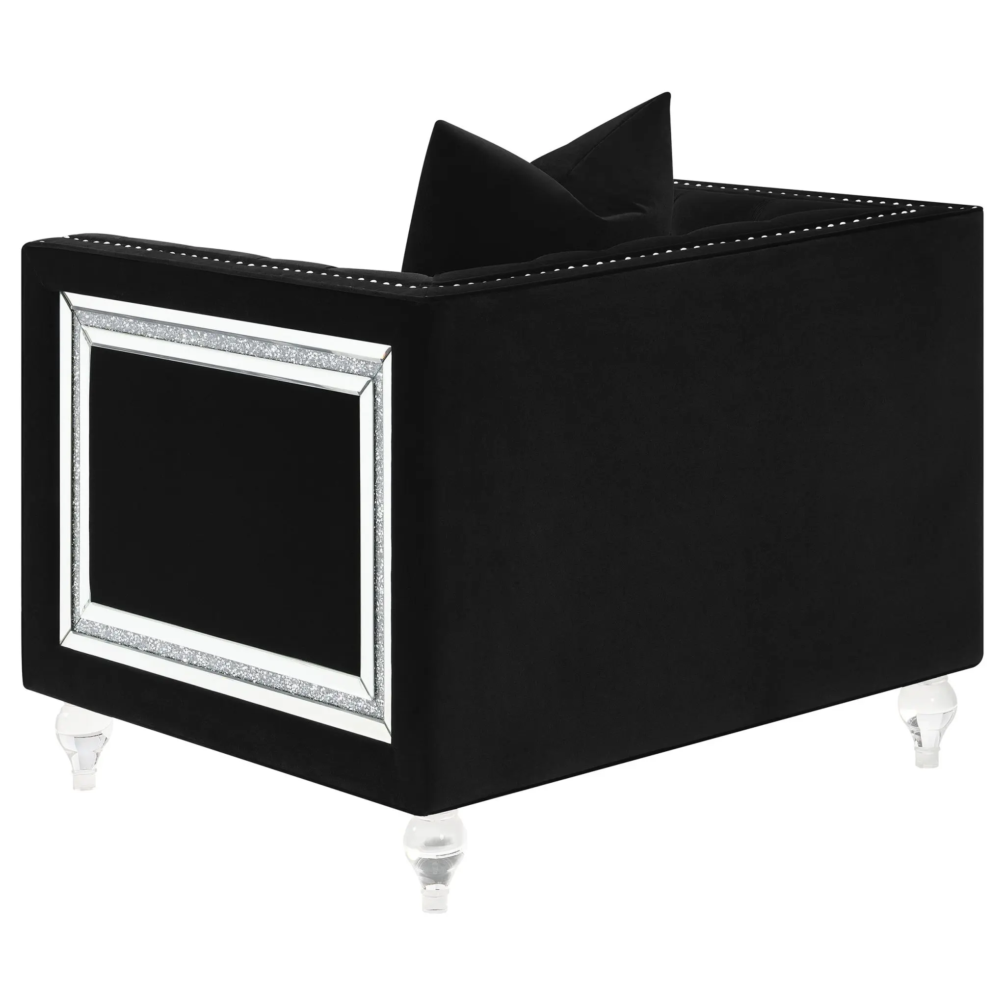 Delilah Tuxedo Accent Chair Black - Image 5