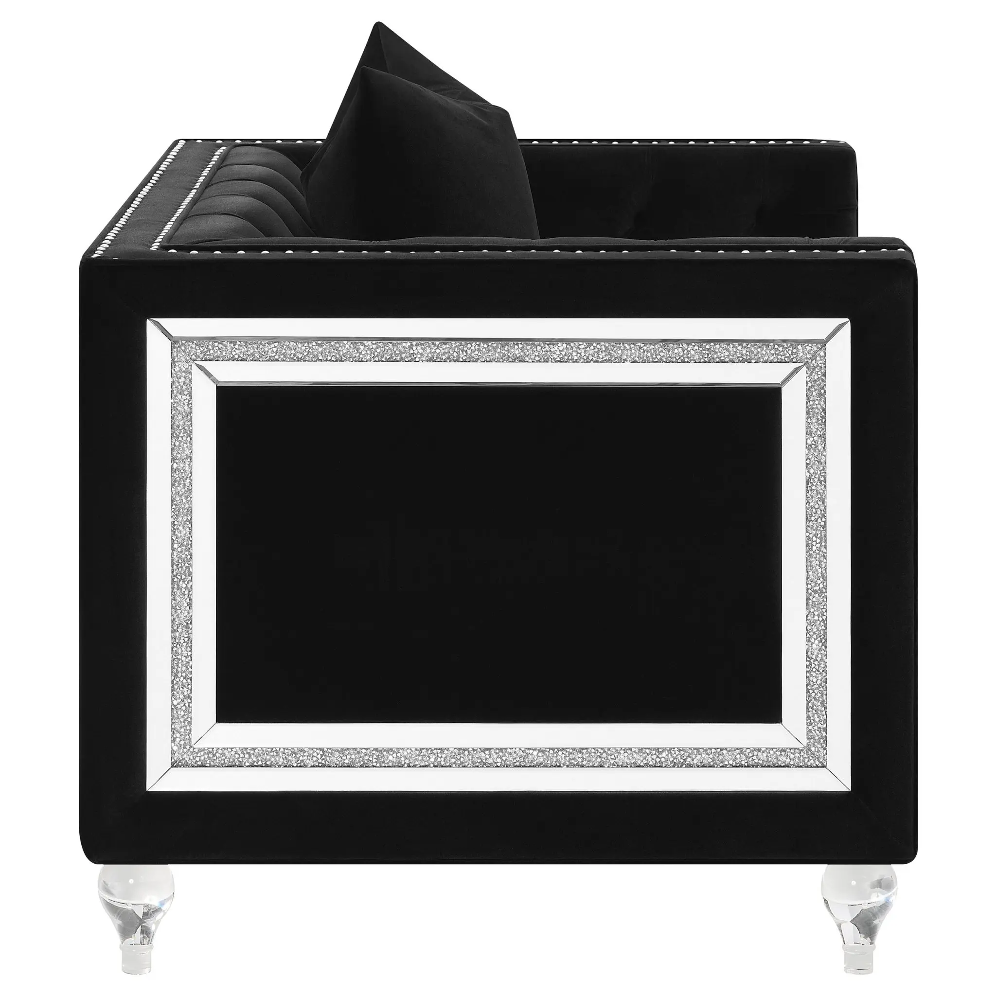 Delilah Tuxedo Accent Chair Black - Image 7